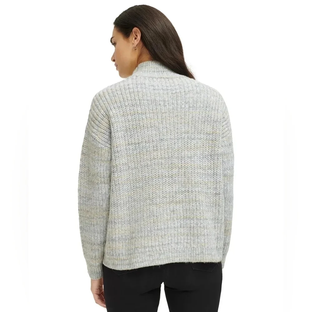 Calvin Klein Women’s Mock-Neck Knit Pullover Sweater – Granite Mix – NWT